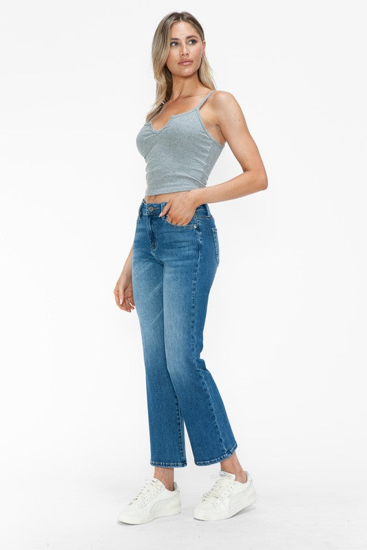 Mid Rise Crop Jeans