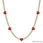 Water Resistant Gold Textured Chain with Red Epoxy Heart