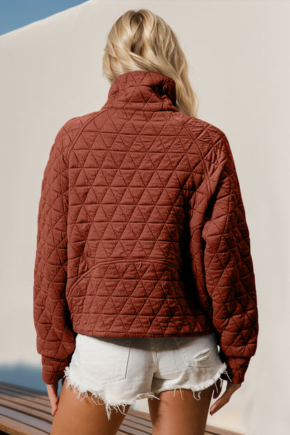 Half Zip Quilted Pullover