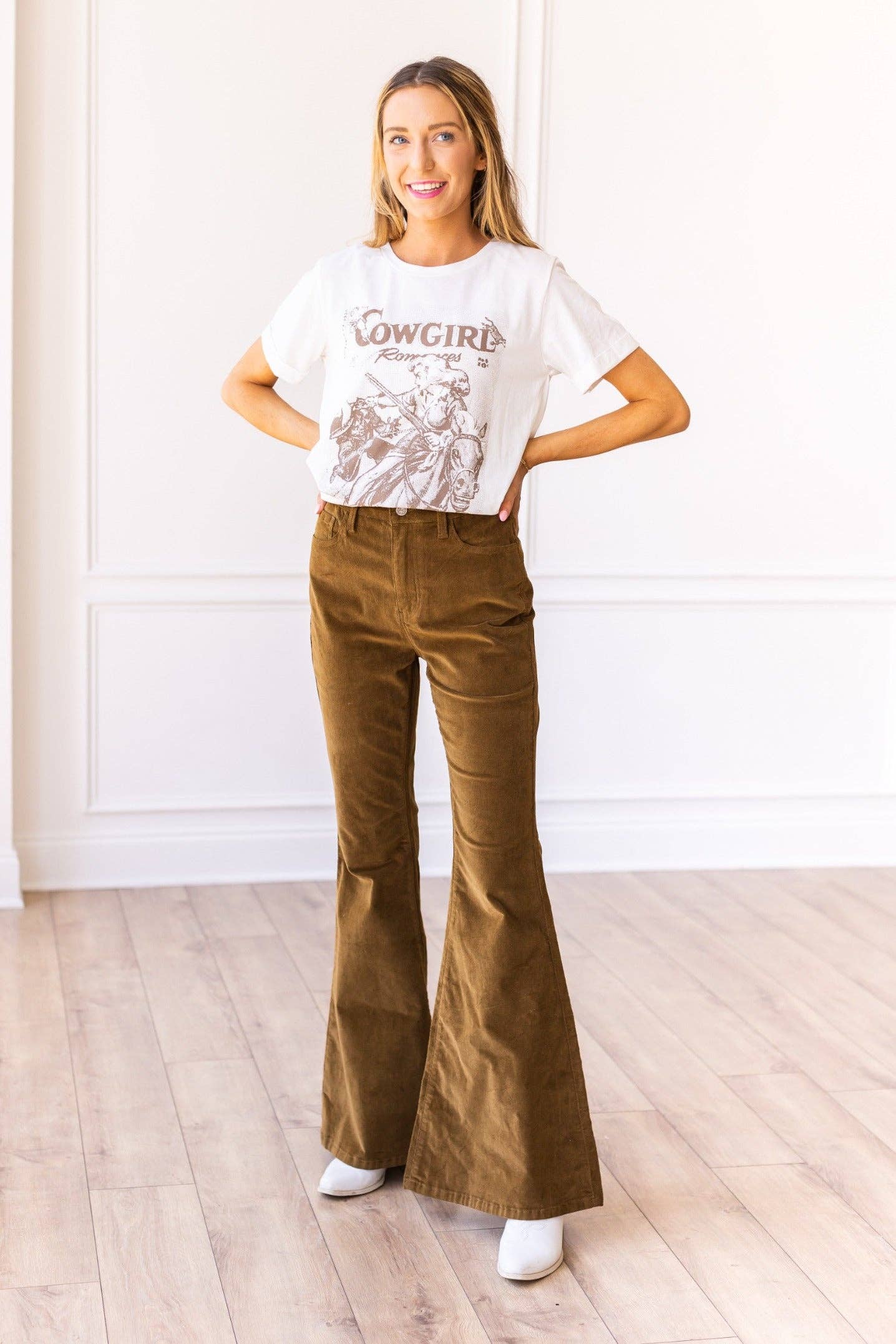 Corduroy Flare Pants | Olive