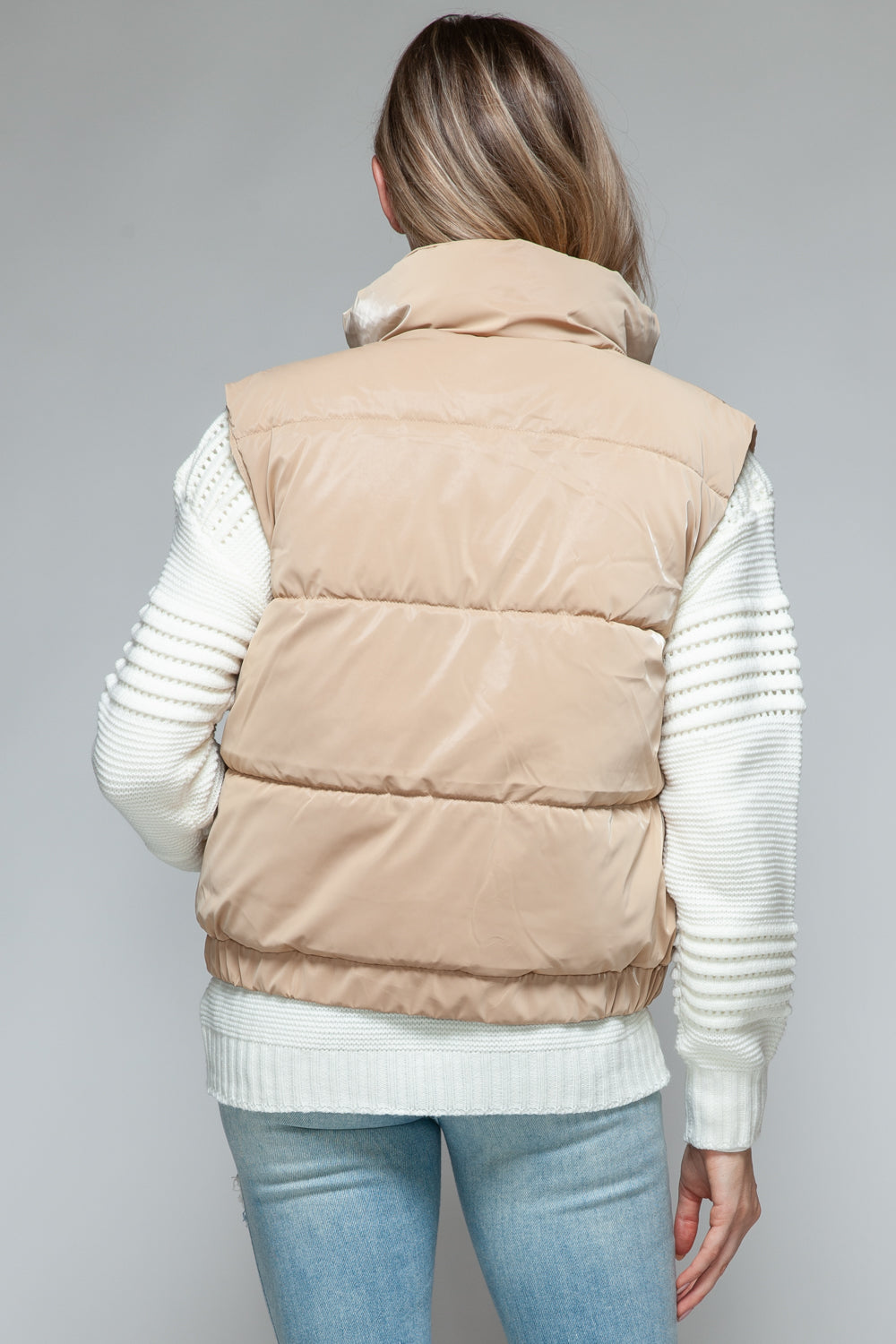 Snobbish Fur Lining Quilted Vest | Tan