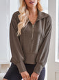 Ribbed Half Zip Sweatshirt