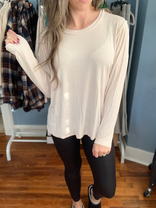 Sarah Vintage Washed Top | Beige