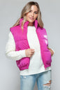 Snobbish Fur Lining Quilted Vest | Magenta