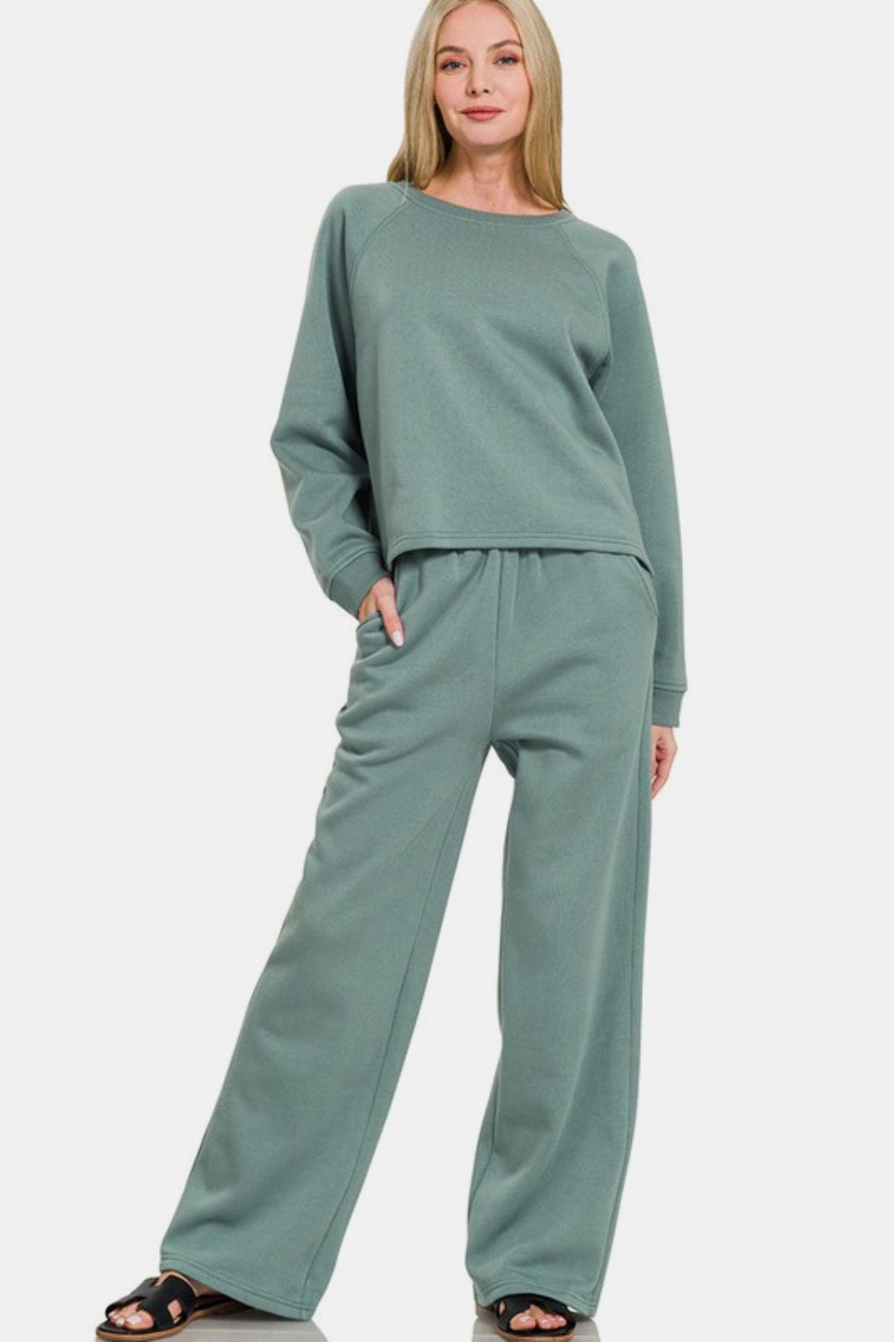 Modern Luxe Pants Set | Sage