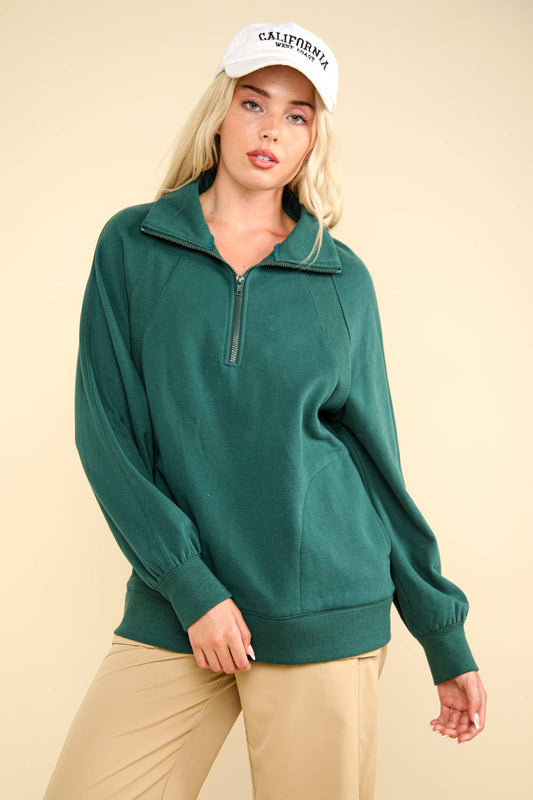 Oversized Sweatshirt Henley | FOREST