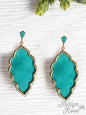 Let's Fall in Love Rain Drop Earrings with Gold Casing, Turquoise: Turquoise