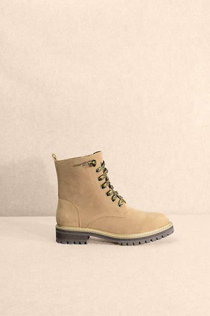 Drew Suede Combat Boots | Khaki