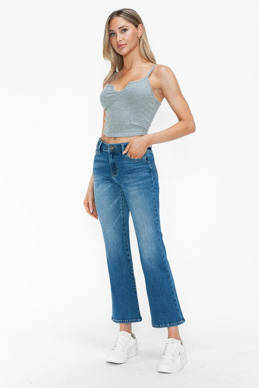 Mid Rise Crop Jeans