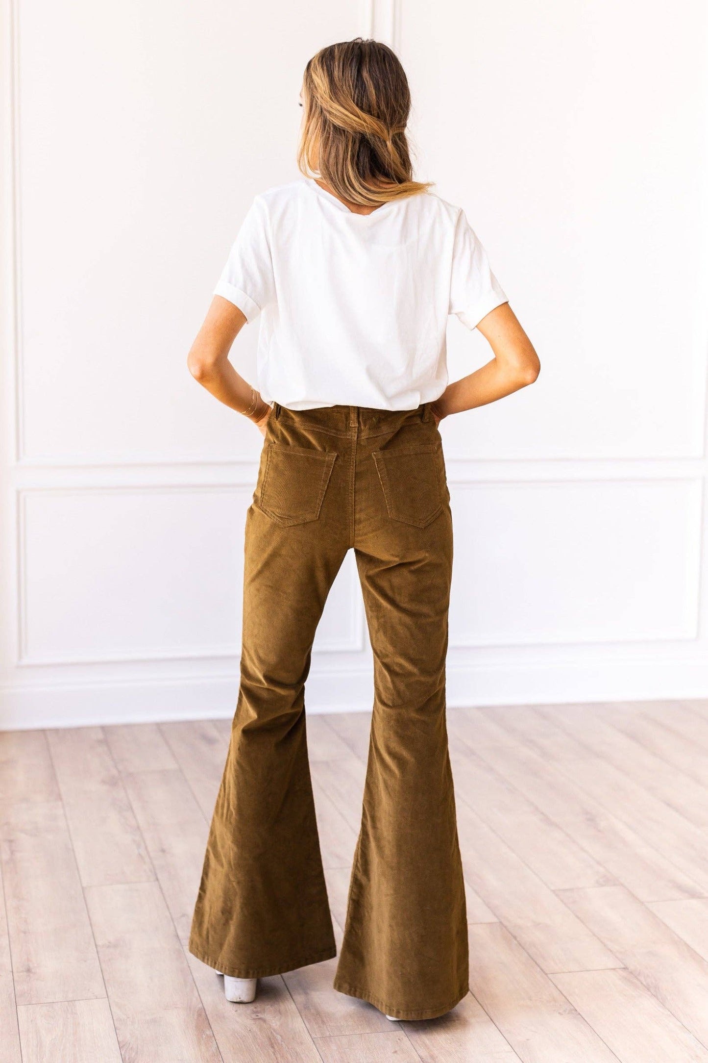 Corduroy Flare Pants | Olive