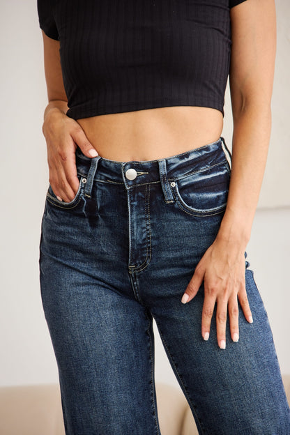 Rainey Tummy Control High Waist Raw Hem Jeans