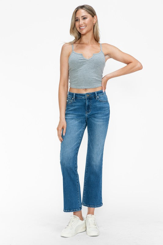 Mid Rise Crop Jeans