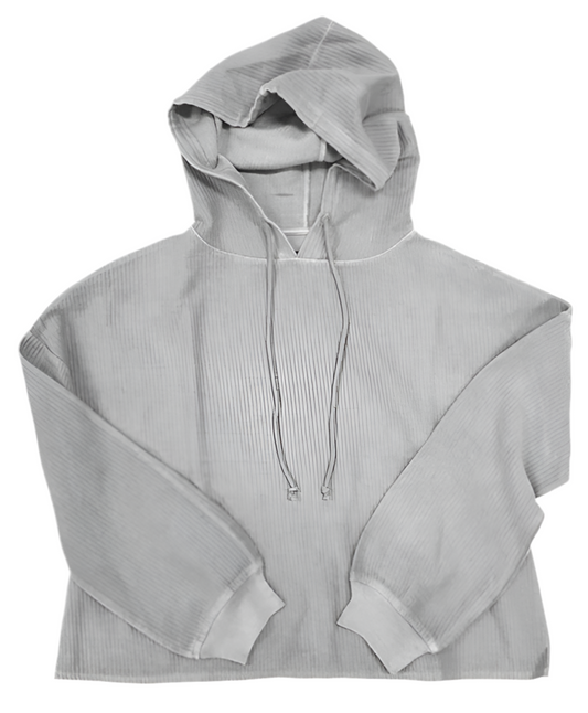 Corduroy Hoodie | Pearl Grey