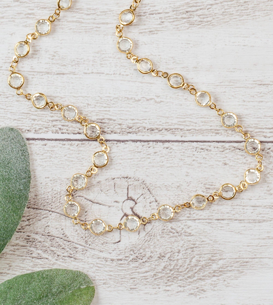 Magic Glass Gold And Crystal Necklace: Gold / One Size