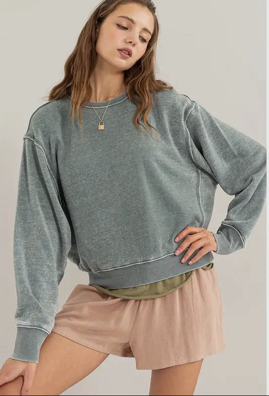 Restful Sweatshirt | Gray Green