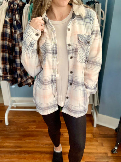 Sherpa Lined Plaid Shacket