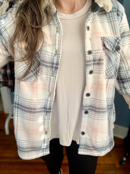 Sherpa Lined Plaid Shacket