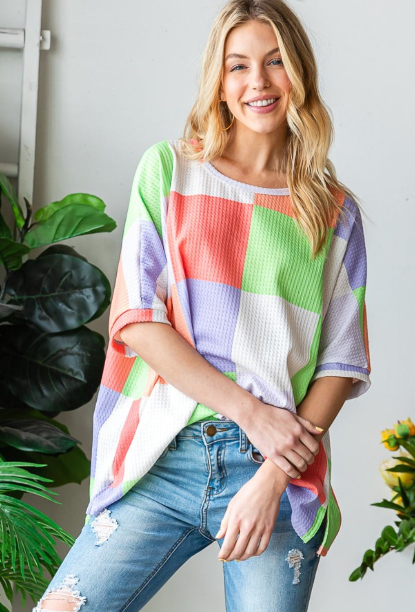 Bright Multi Colorblock Top