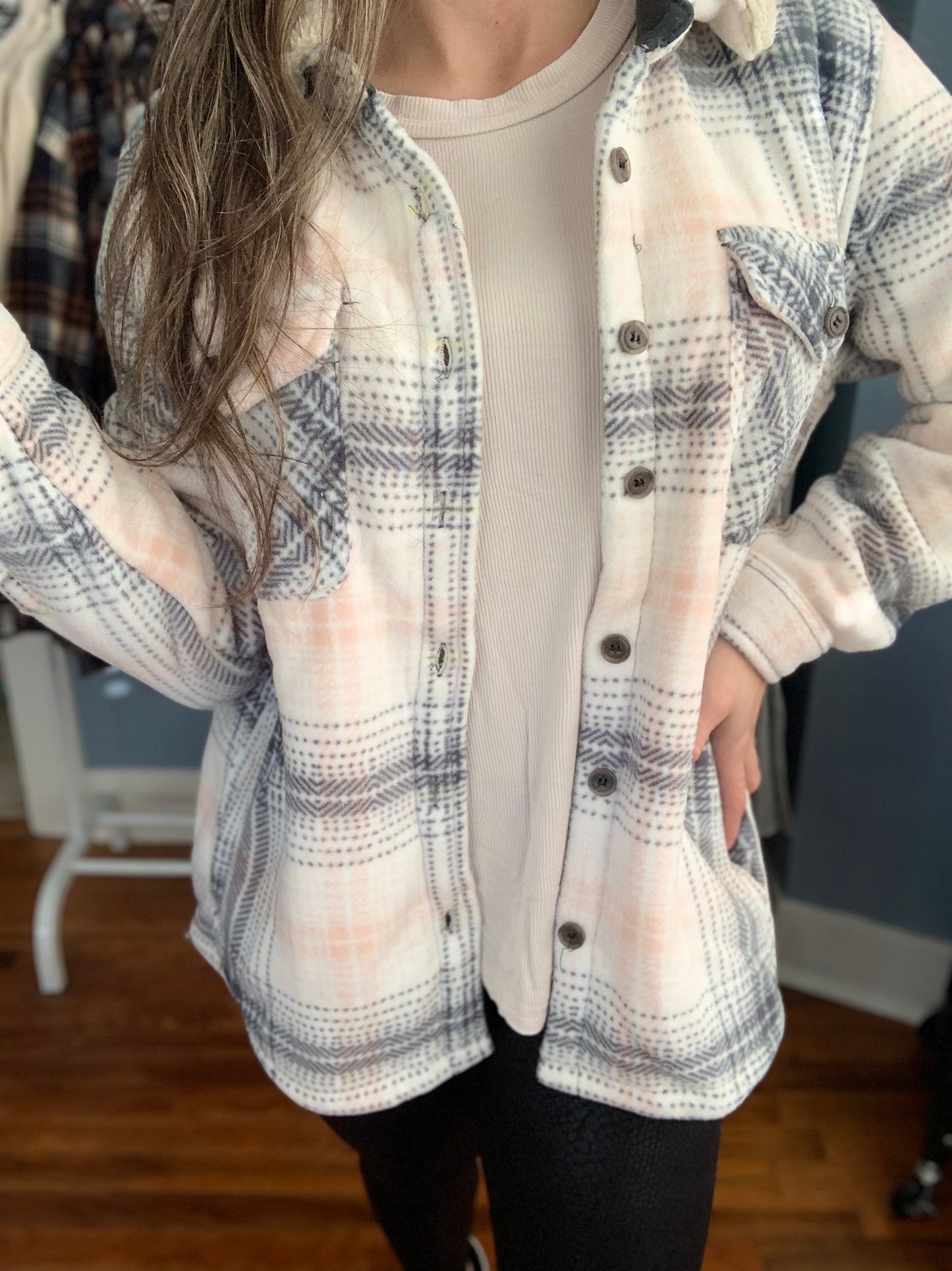 Sherpa Lined Plaid Shacket