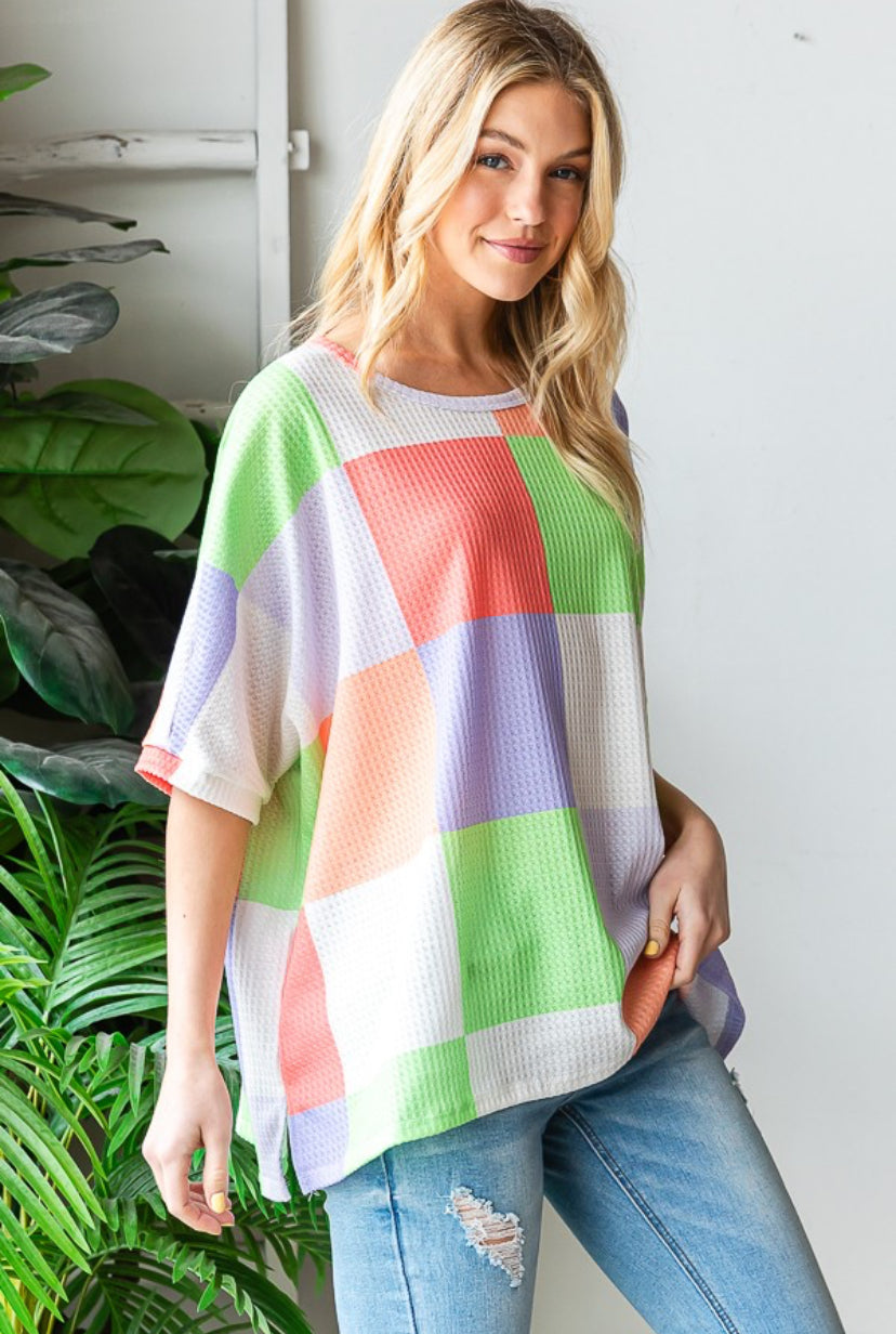 Bright Multi Colorblock Top