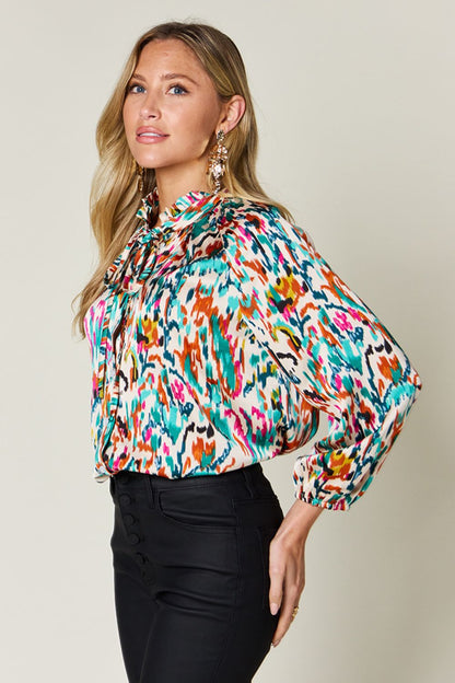 Jane Printed Button Up Long Sleeve Shirt