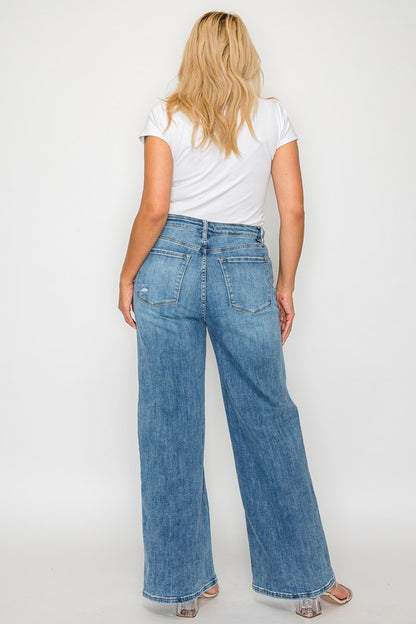 High Rise Wide Leg Jeans with Pockets