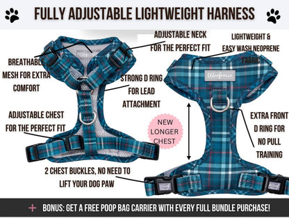 Adjustable Dog Harness | Plaid Date: XS