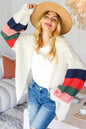 Color Block Open Front Cardigan