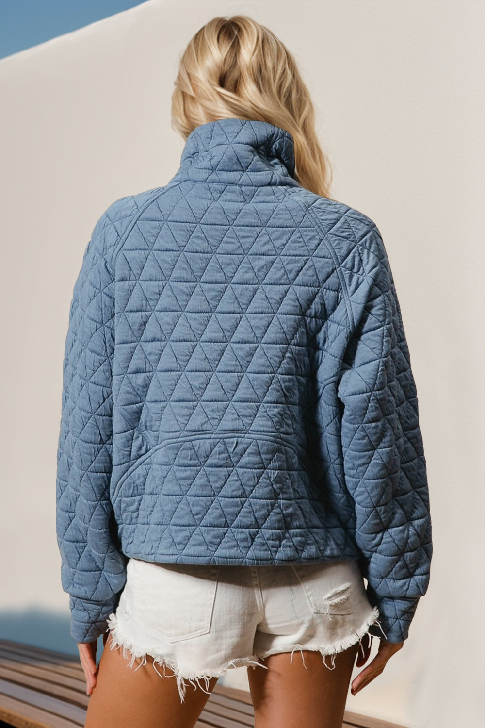 Half Zip Quilted Pullover