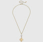 Square Cross Pearl Chain Necklace