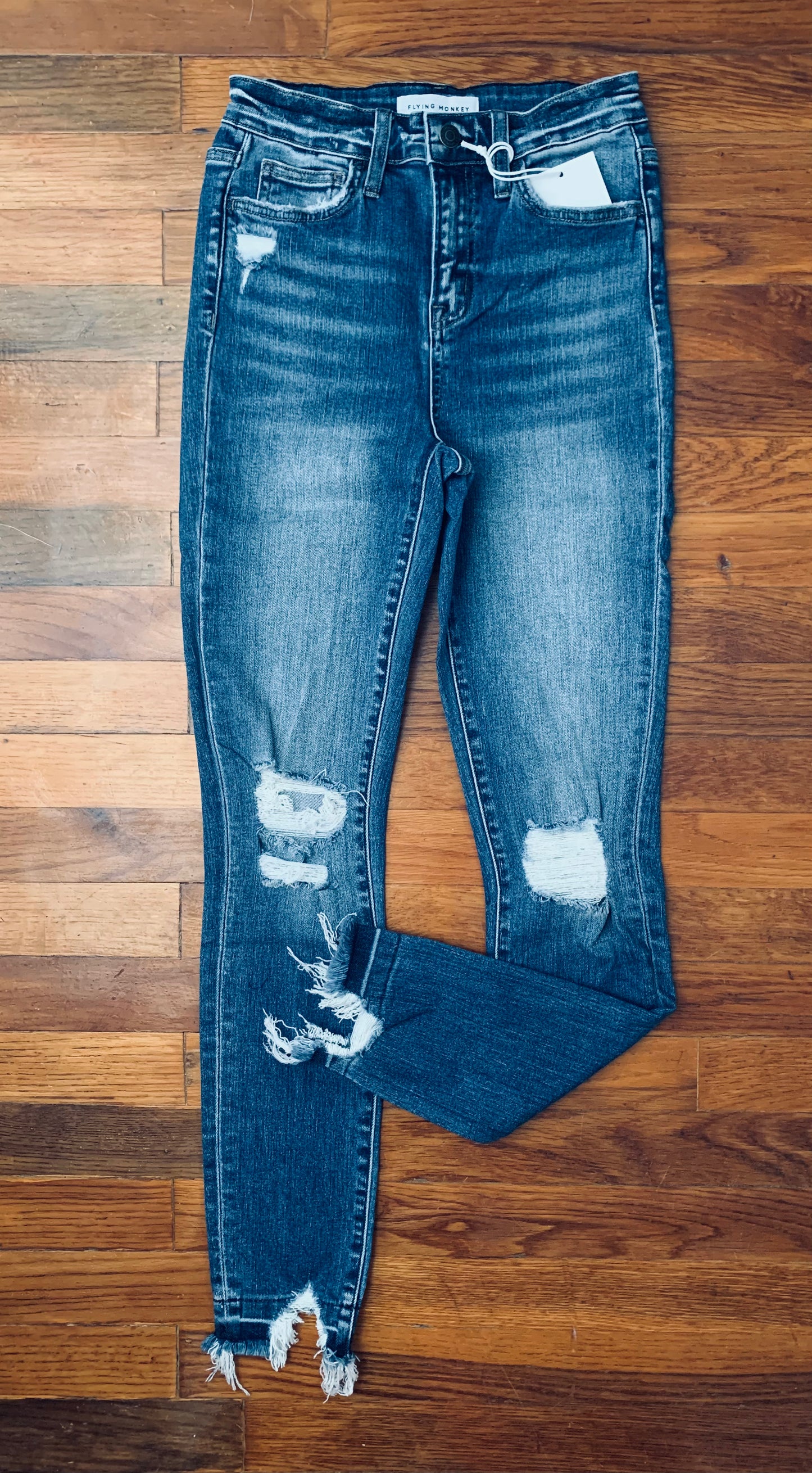 High Rise Distressed Skinny