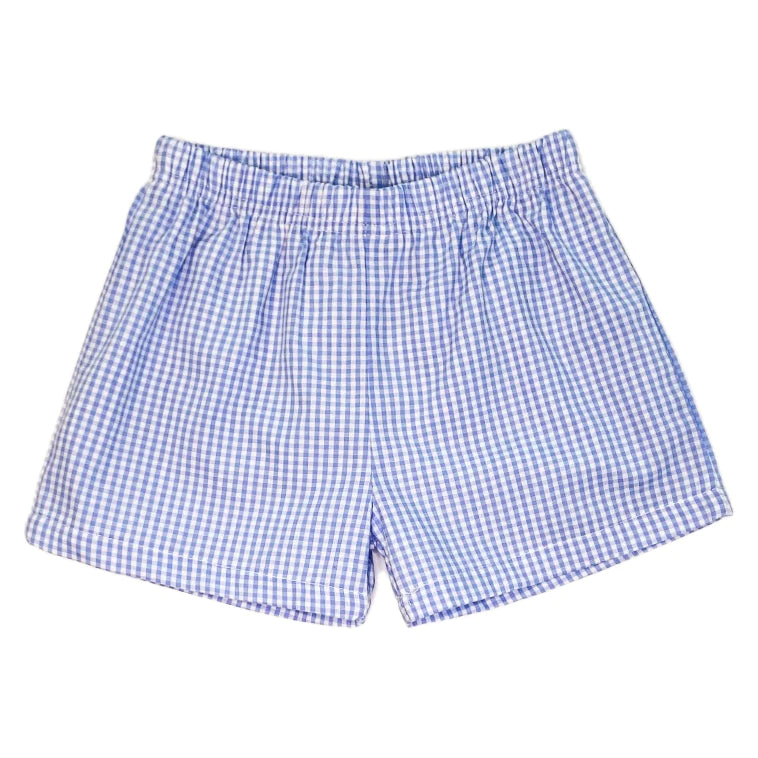 Boys Light Blue Gingham Shorts