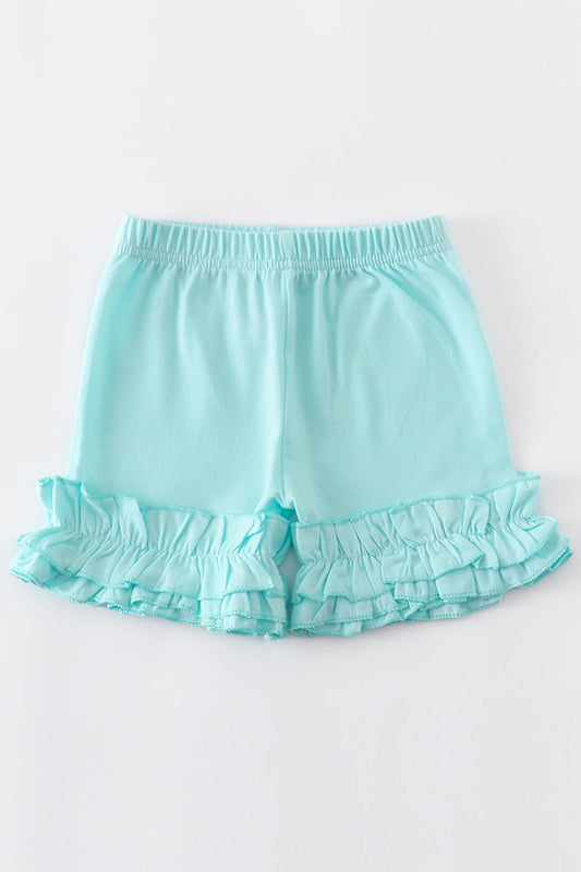 Aqua Ruffle Shorts