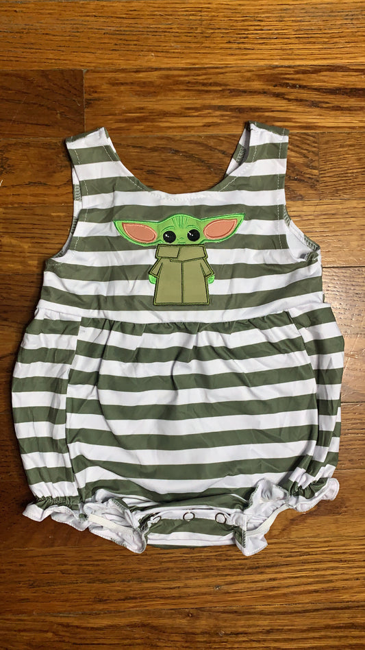 Baby Yoda Appliqué Girl Bubble