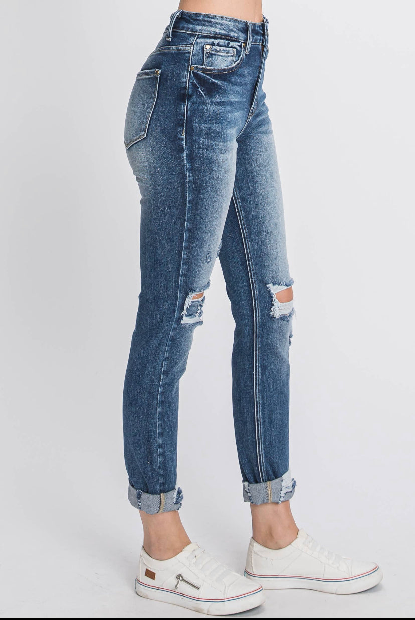 Distressed Mom Jeans