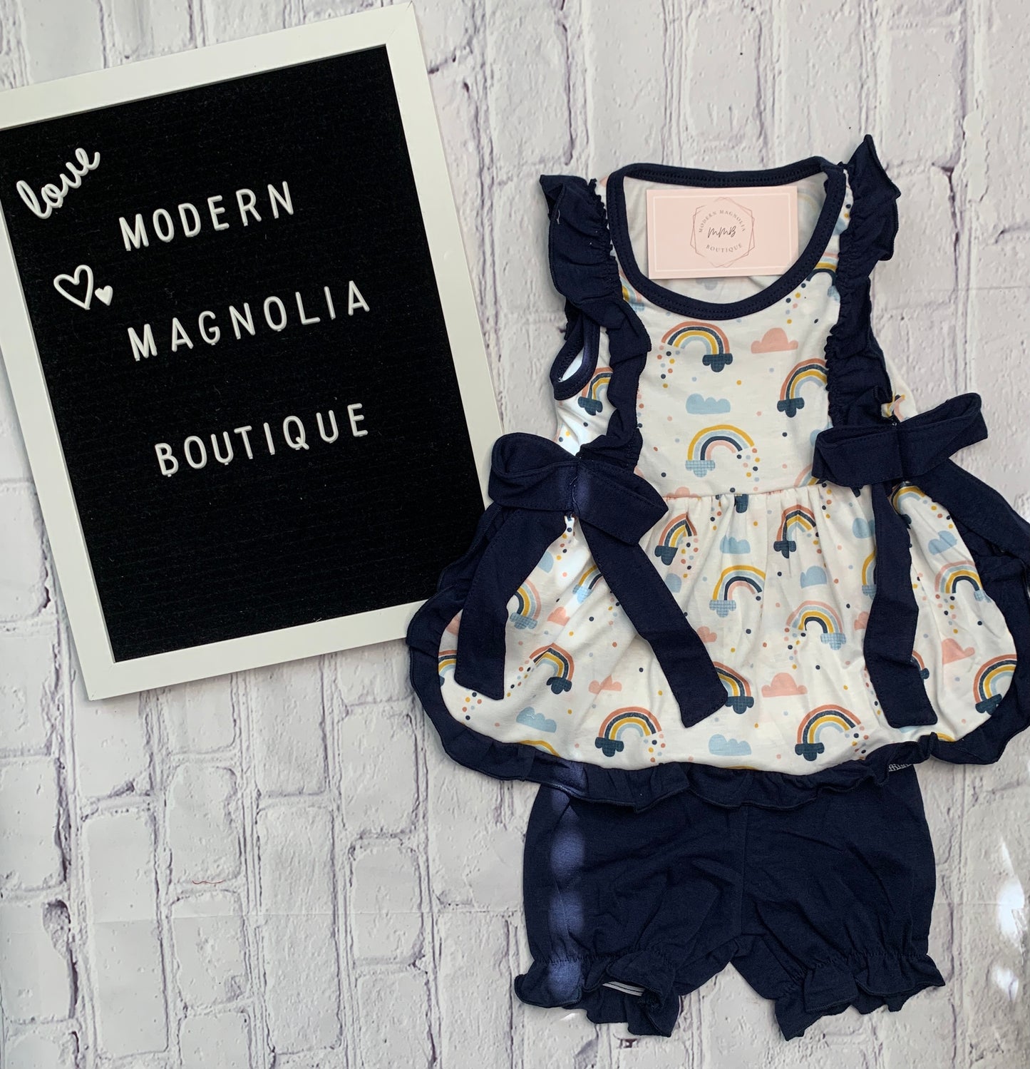 Navy Rainbow Girls Set