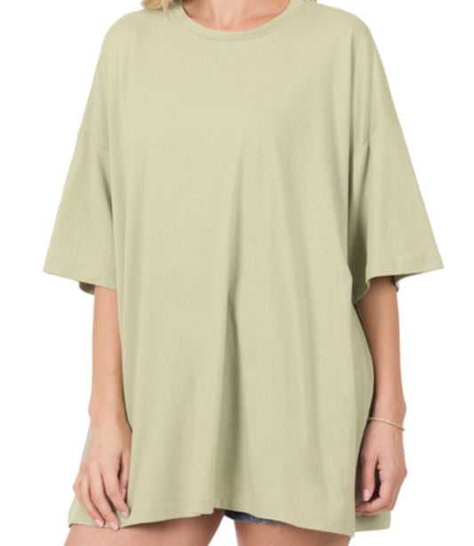 Everyday Oversize Boyfriend Tee - Light Sage