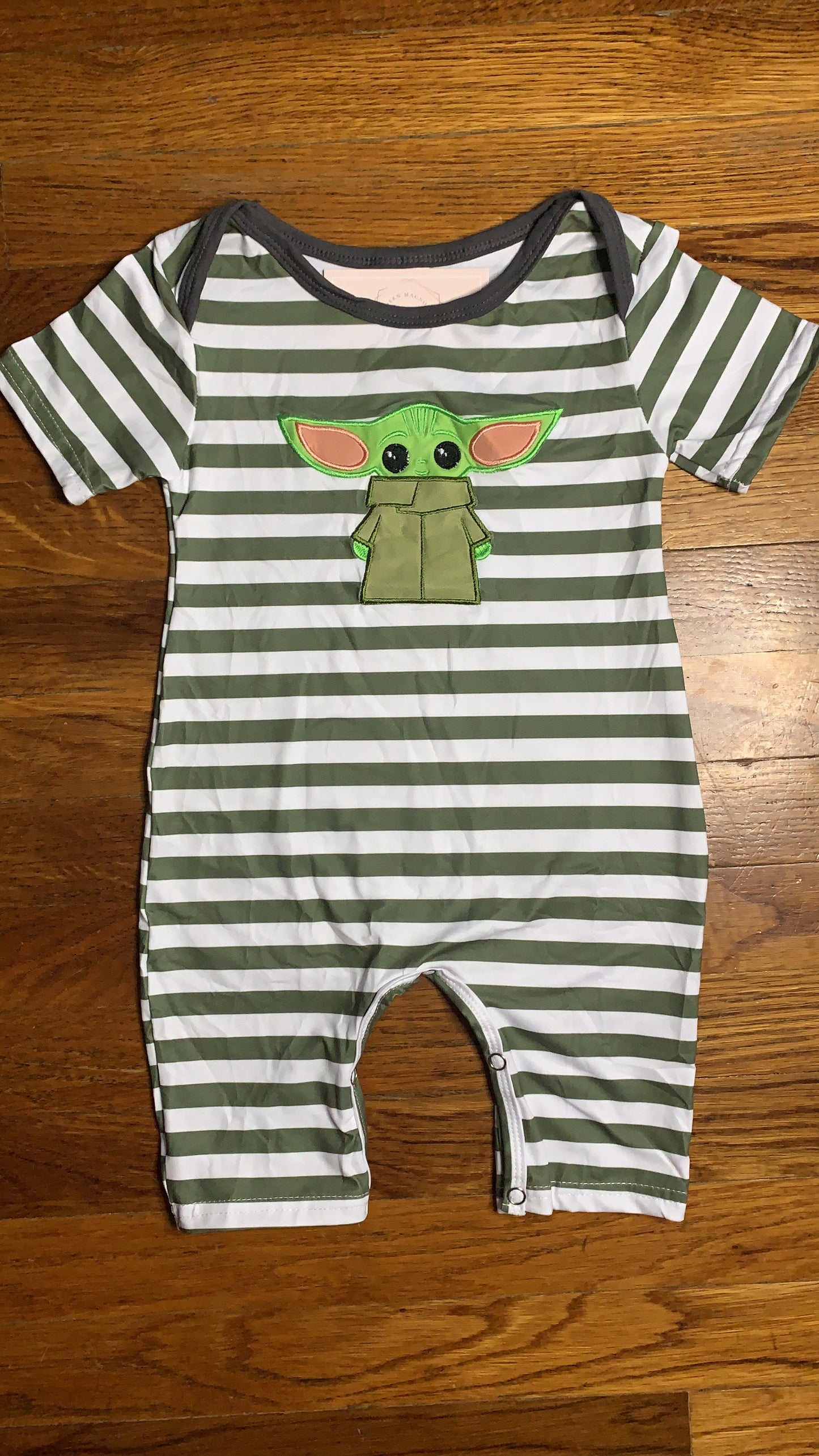 Baby Yoda Appliqué Boy Romper