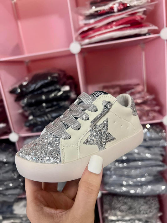 PREORDER Girls Star Sneakers | Silver