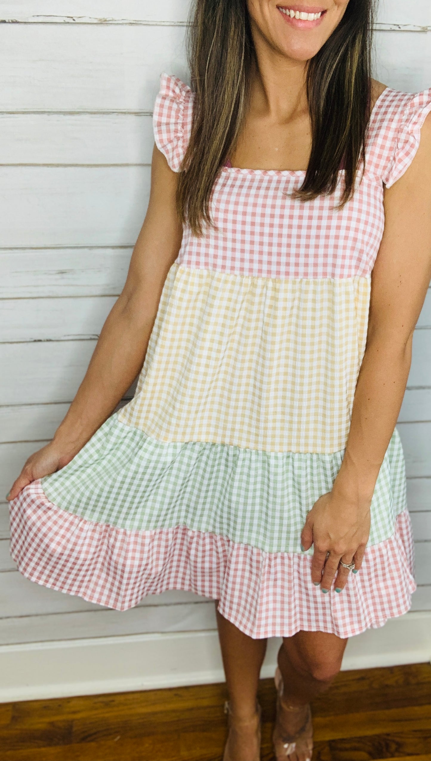 Pastel Plaid Smocked Dress