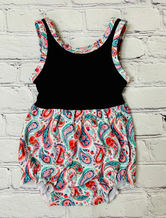 Navy Paisley Girl Bubble