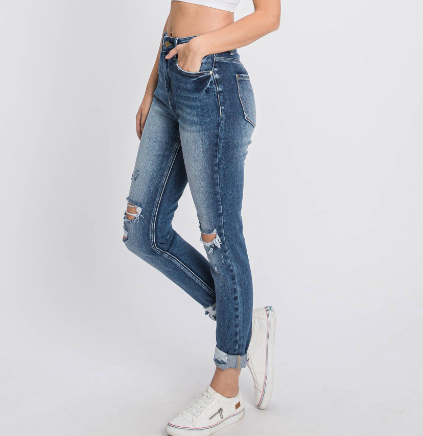 Distressed Mom Jeans