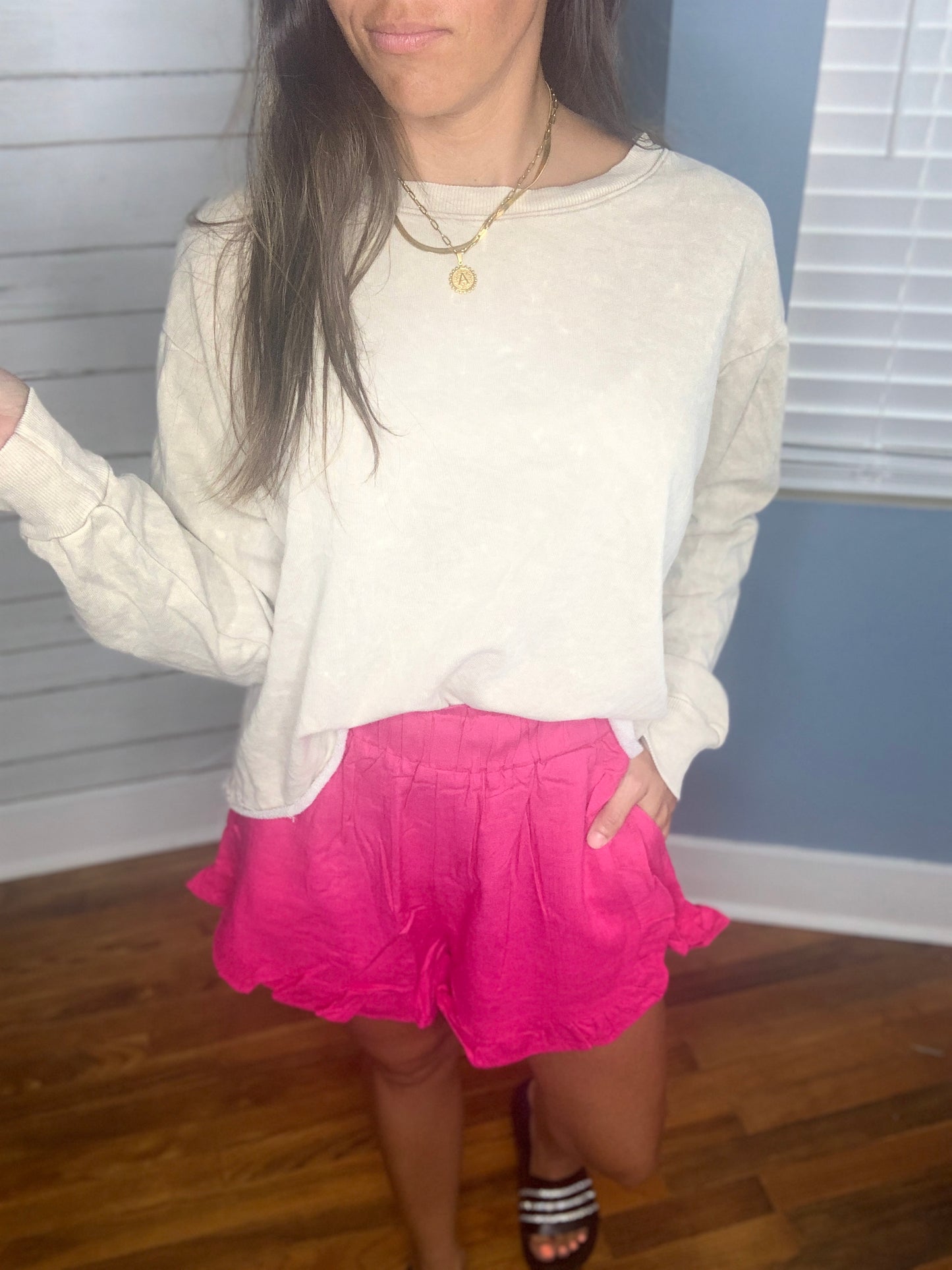 Linen Ruffle Shorts